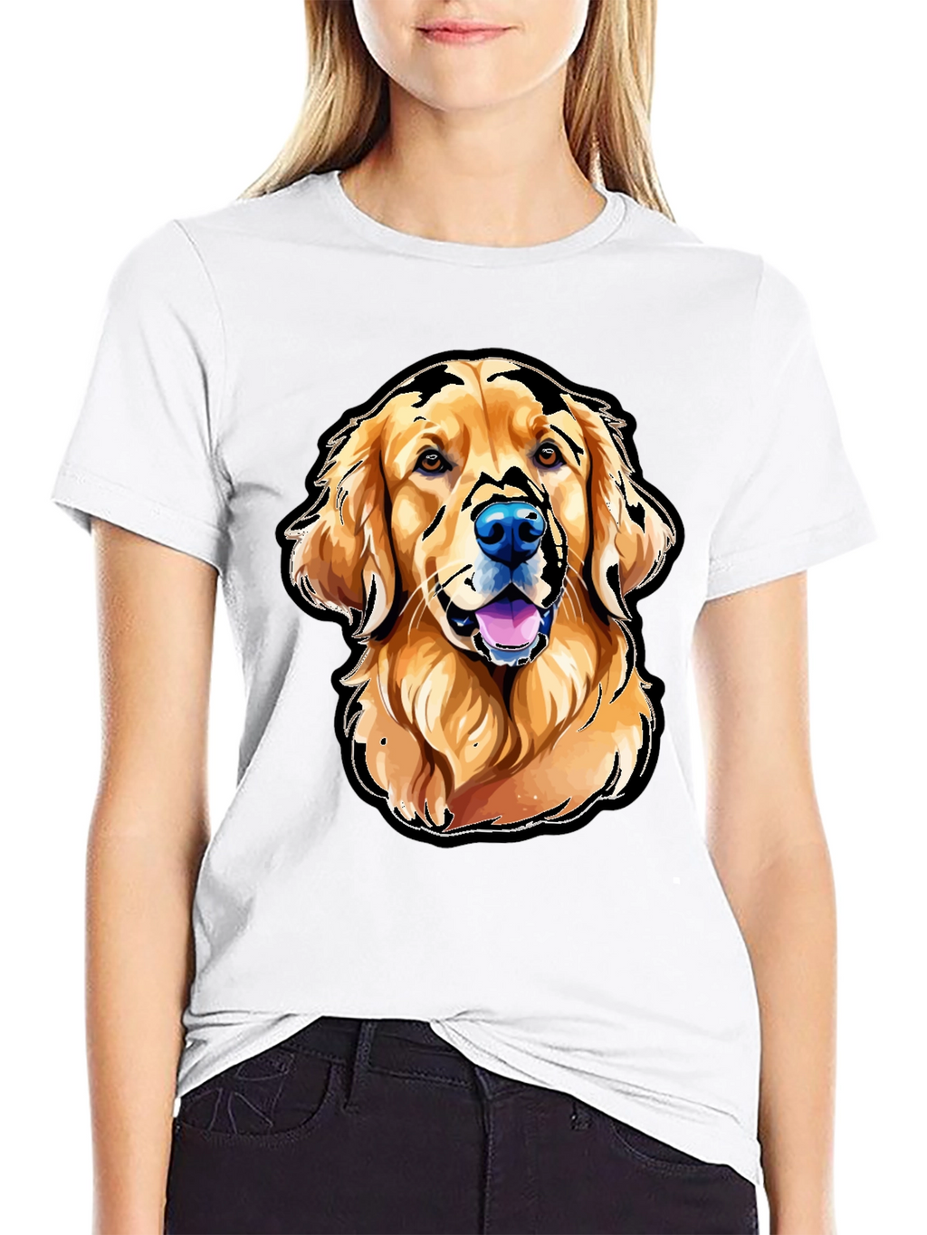 Golden Retriever Graphic T-Shirt - Black