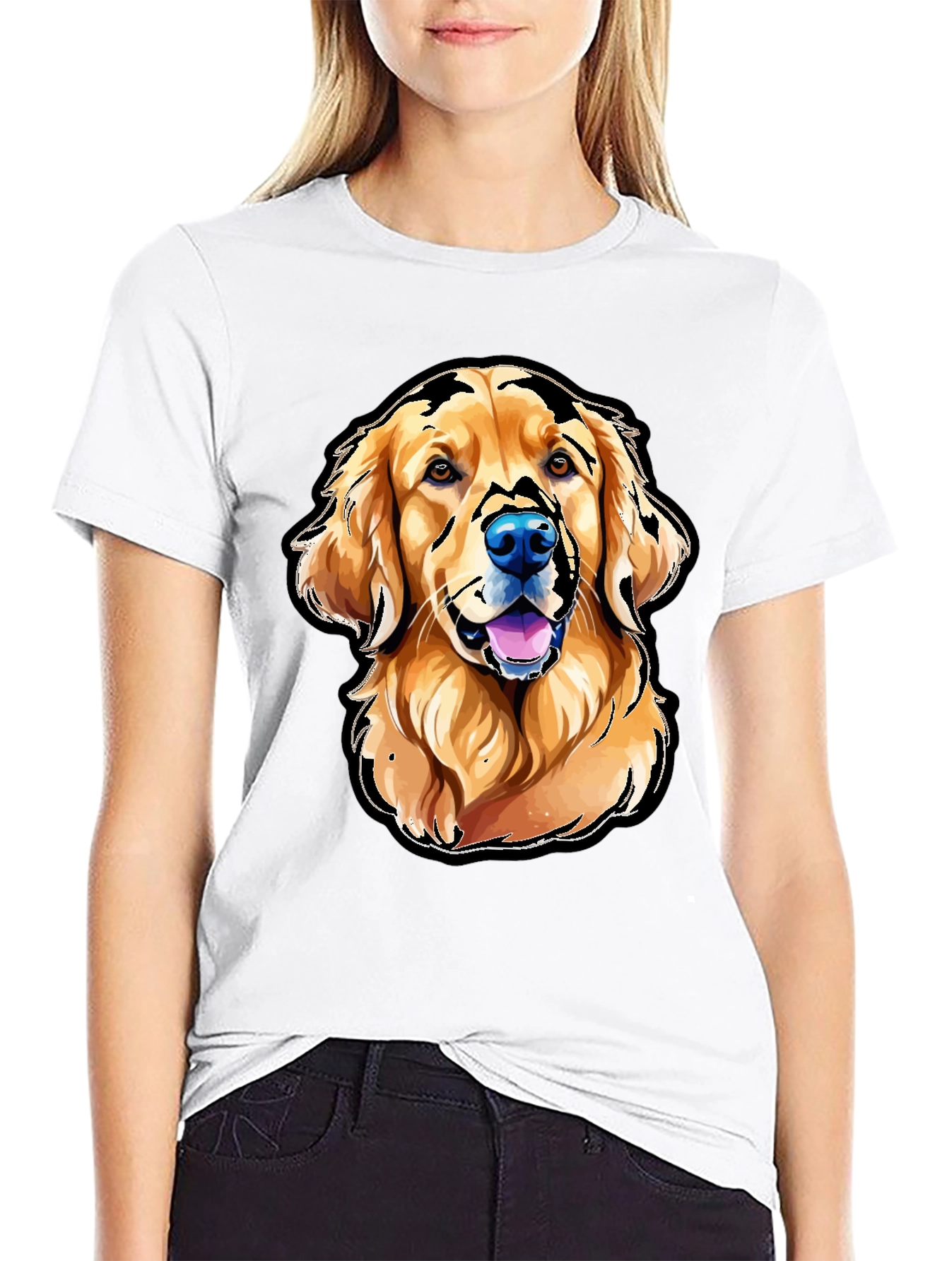 Golden Retriever Graphic T-Shirt - Black