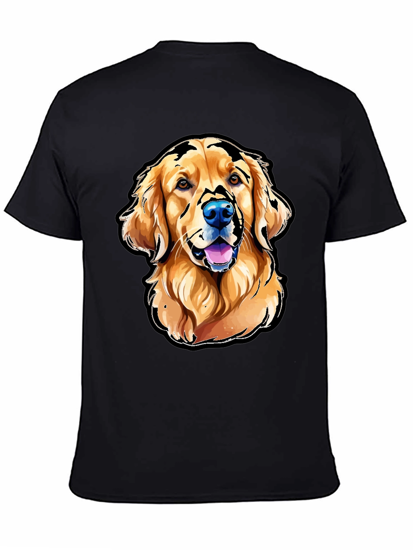 Golden Retriever Graphic T-Shirt - Black