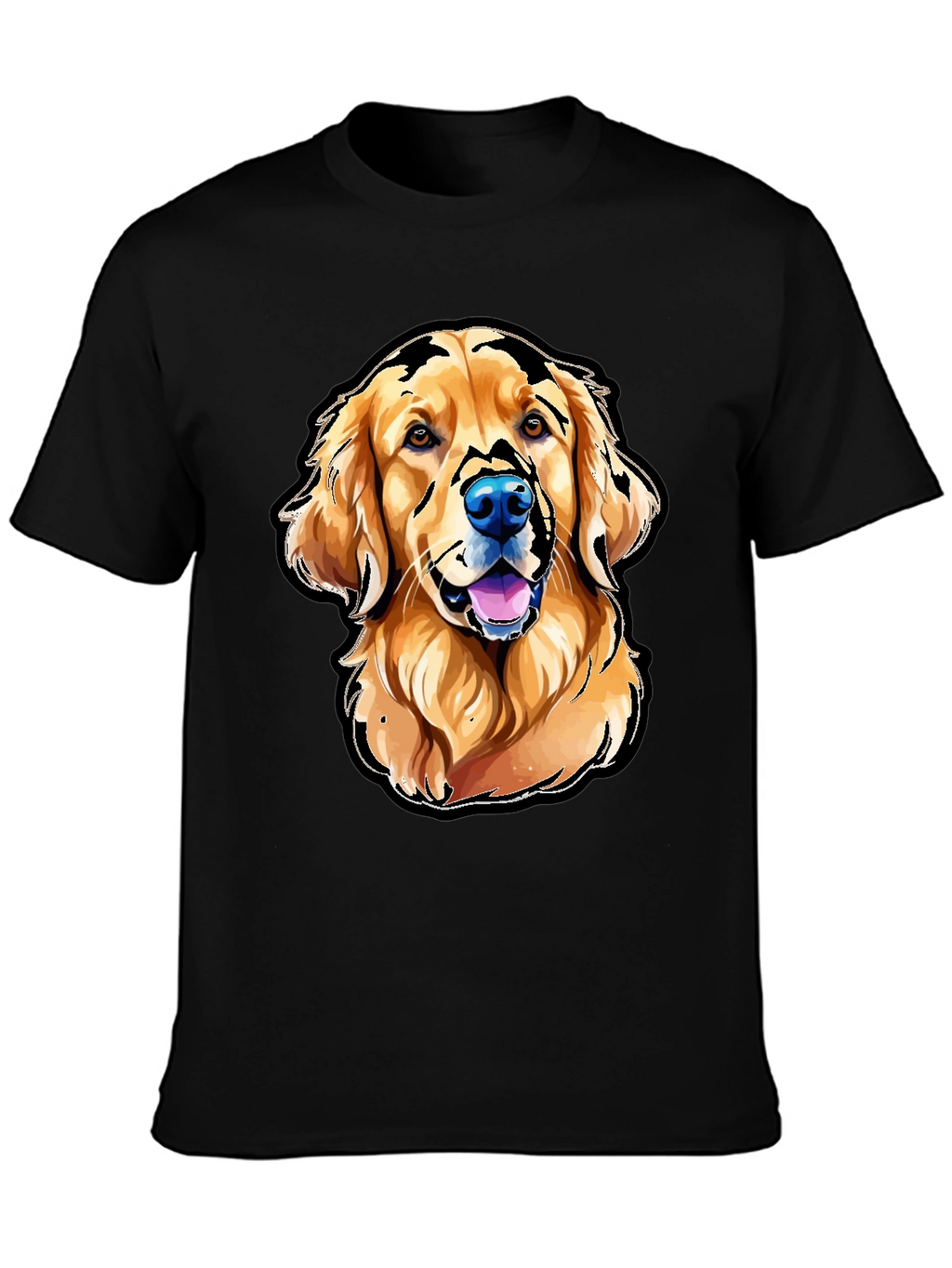 Golden Retriever Graphic T-Shirt - Black