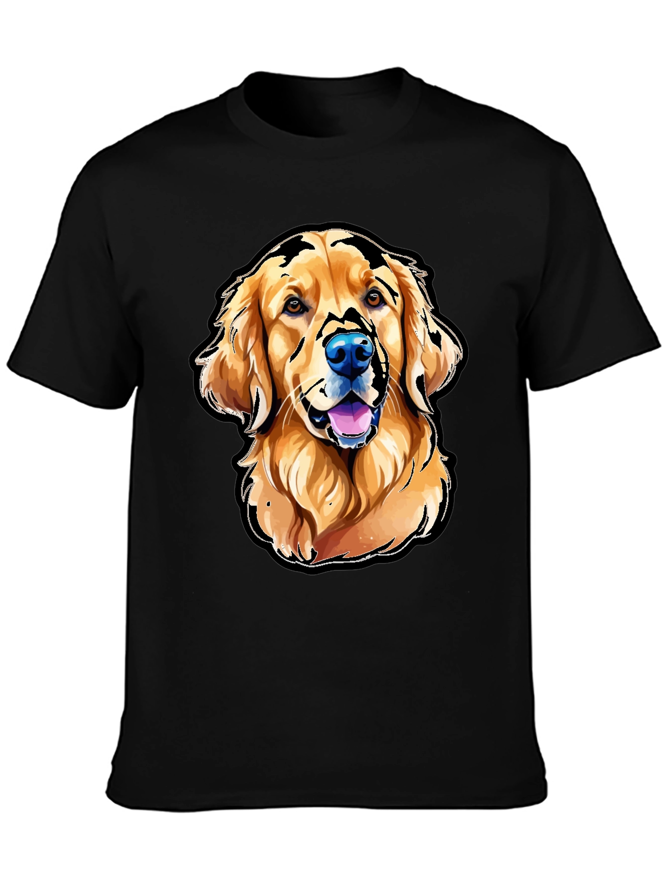 Golden Retriever Graphic T-Shirt - Black