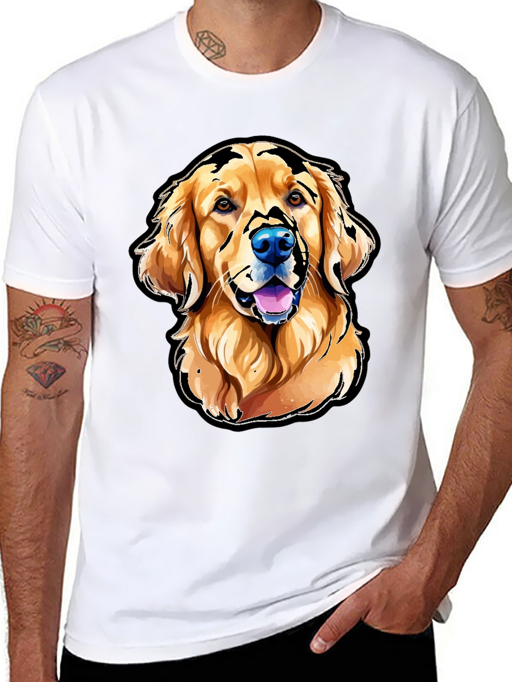 Golden Retriever Graphic T-Shirt - Black