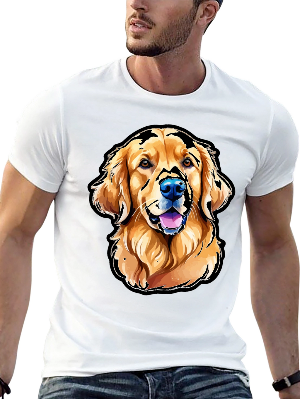 Golden Retriever Graphic T-Shirt - Black