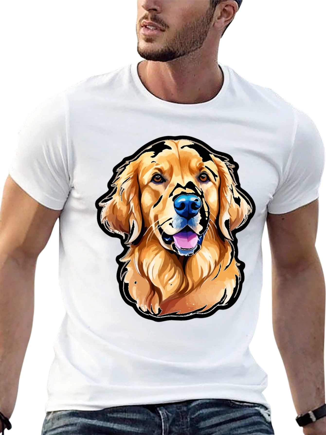 Golden Retriever Graphic T-Shirt - Black