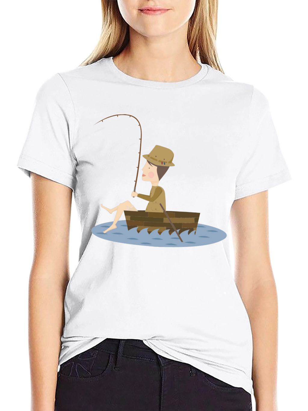 Fishing Cartoon Graphic Tee Shirt