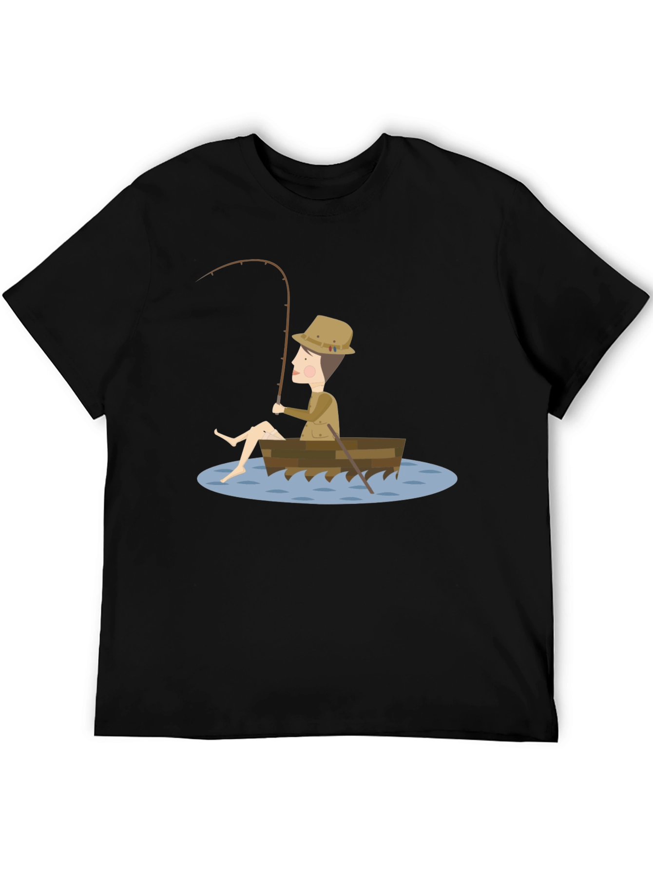 Fishing Cartoon Graphic Tee Shirt