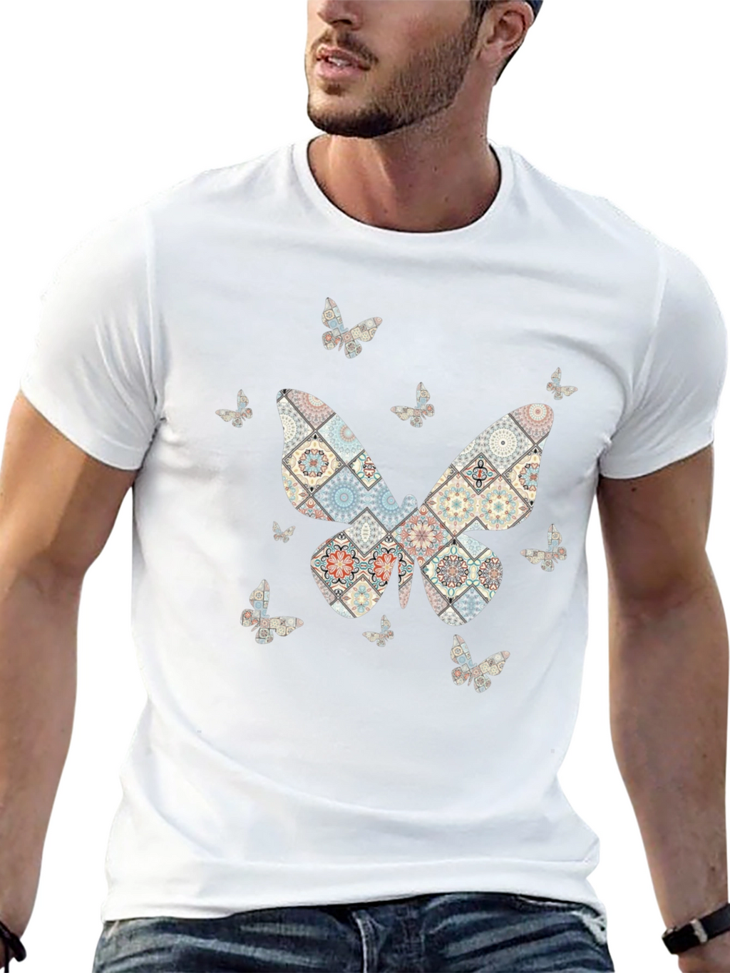 Butterfly Patterned T-Shirt