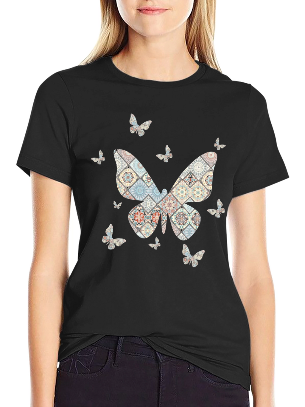 Butterfly Patterned T-Shirt