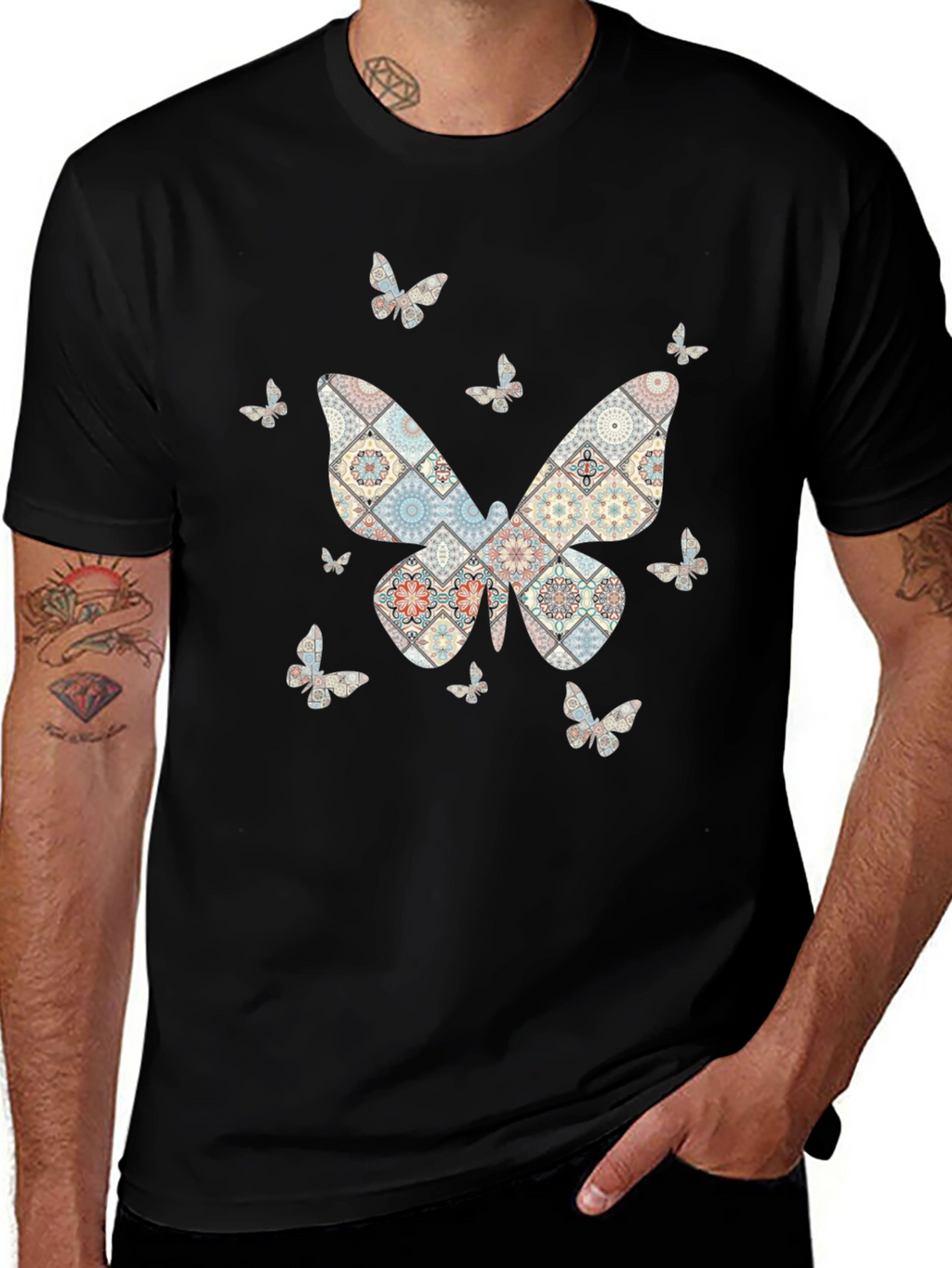 Butterfly Patterned T-Shirt