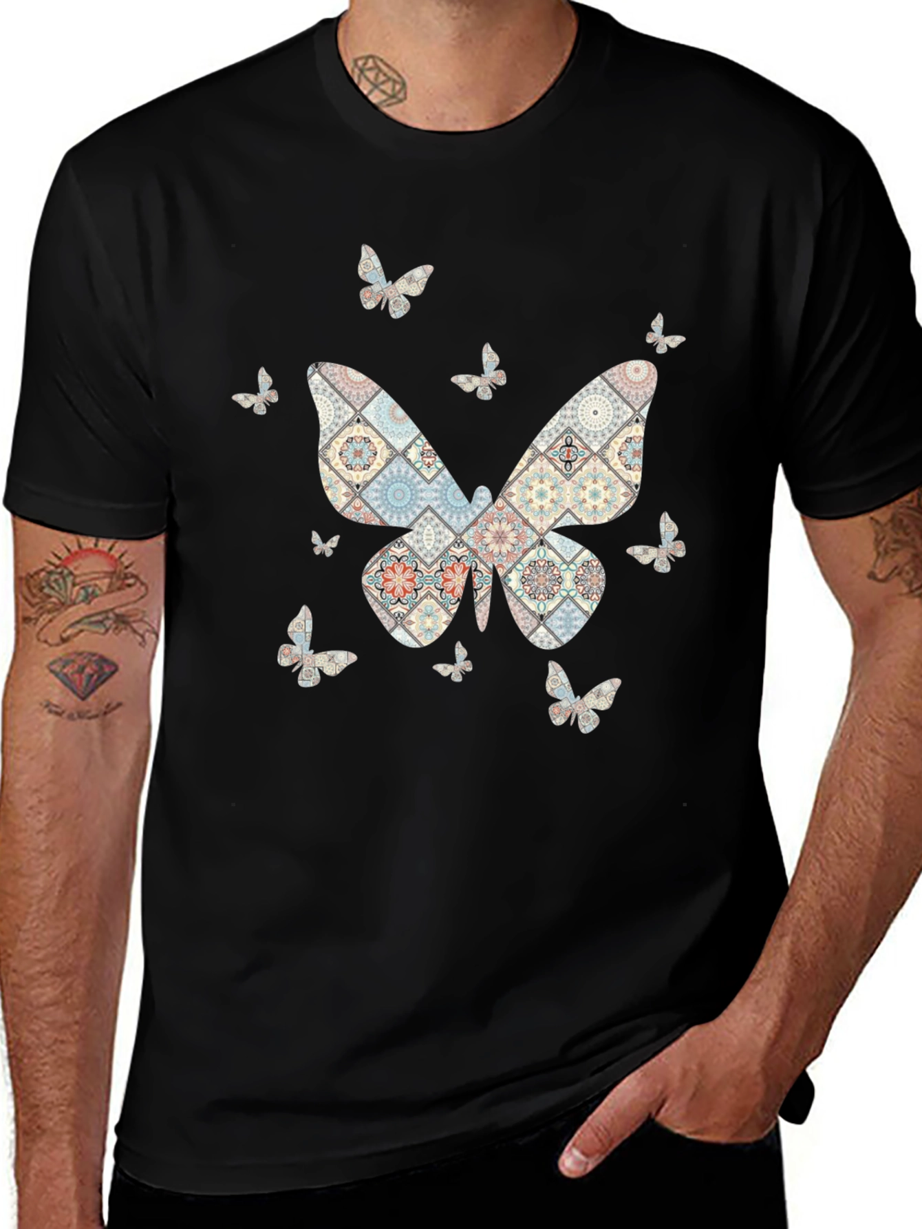 Butterfly Patterned T-Shirt