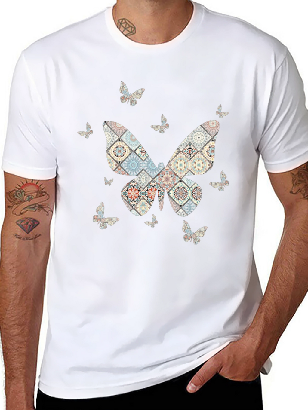 Butterfly Patterned T-Shirt