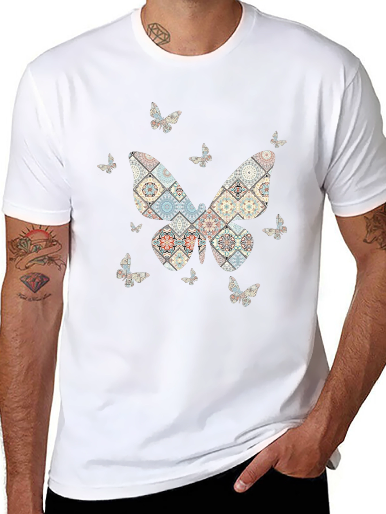Butterfly Patterned T-Shirt