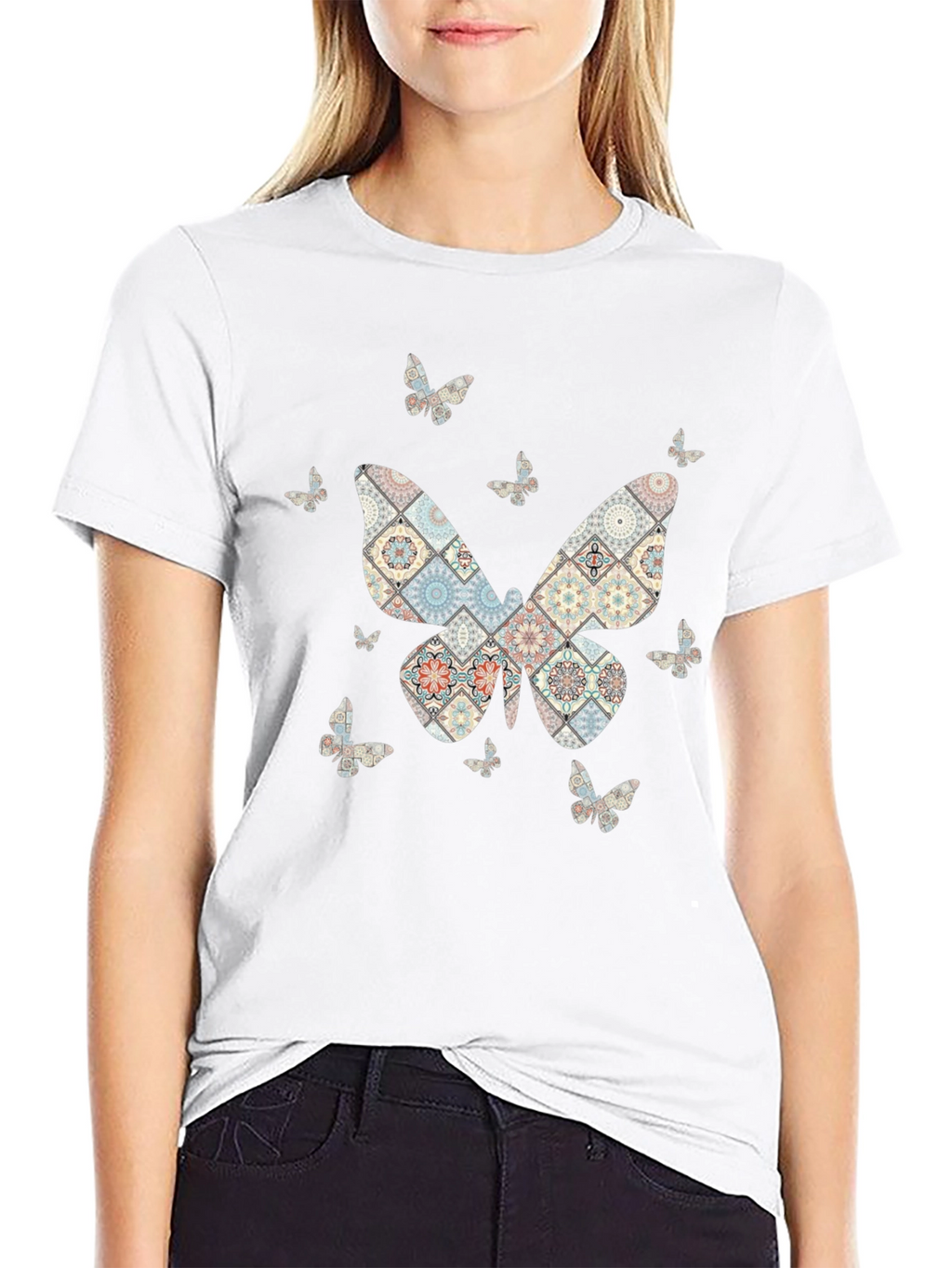 Butterfly Patterned T-Shirt