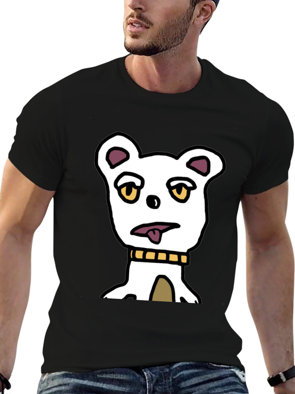 Funny Dog Graphic T-Shirt - Black