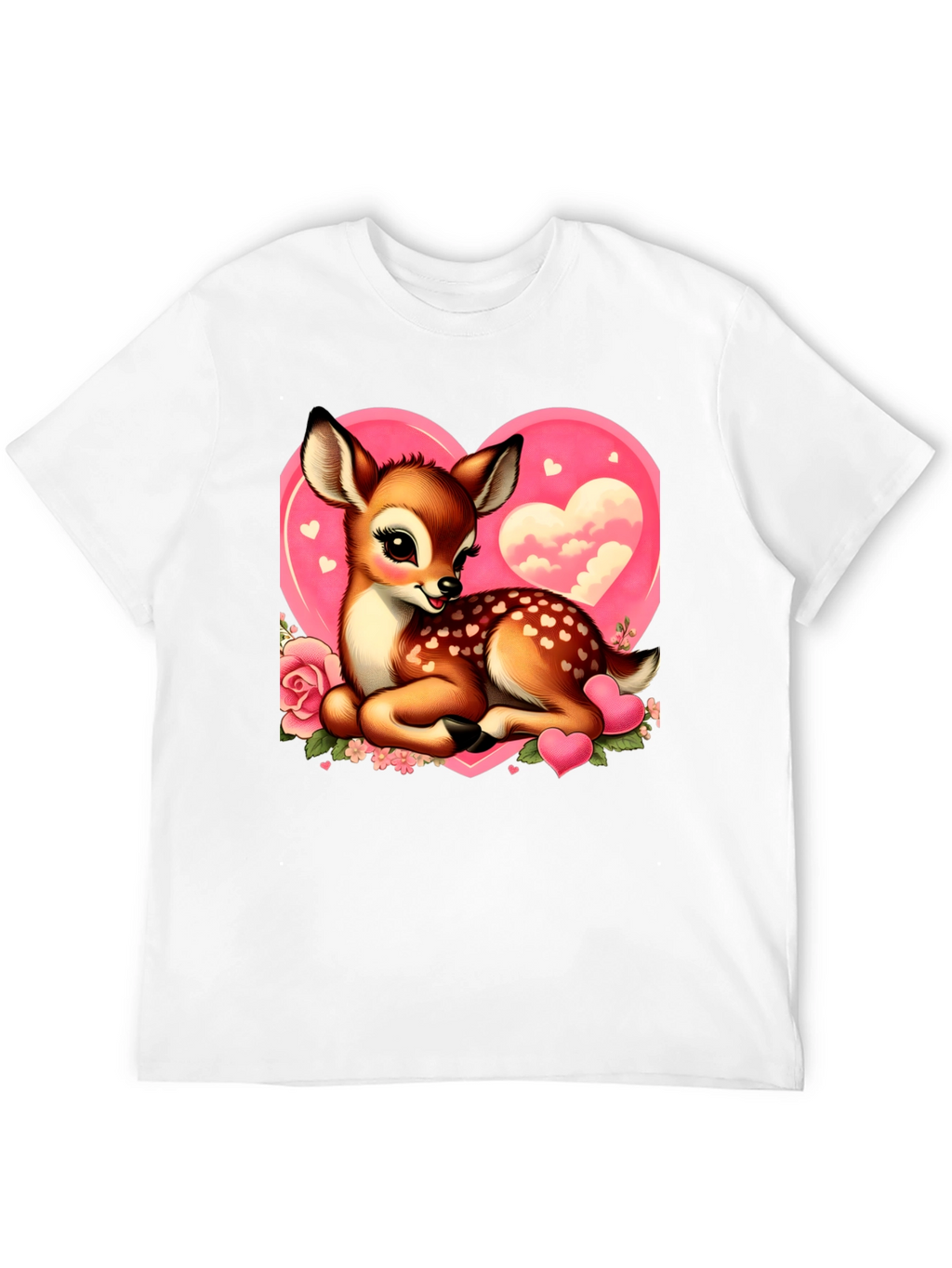 Cute Deer Valentines Day Graphic T-Shirt