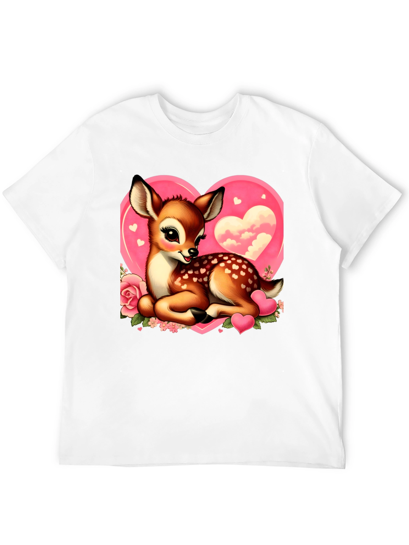 Cute Deer Valentines Day Graphic T-Shirt
