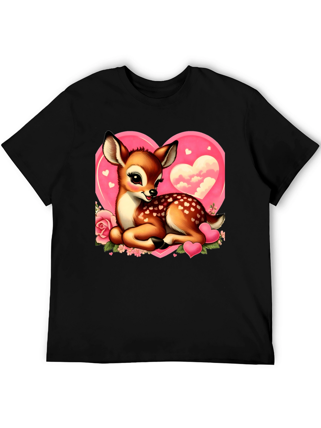 Cute Deer Valentines Day Graphic T-Shirt