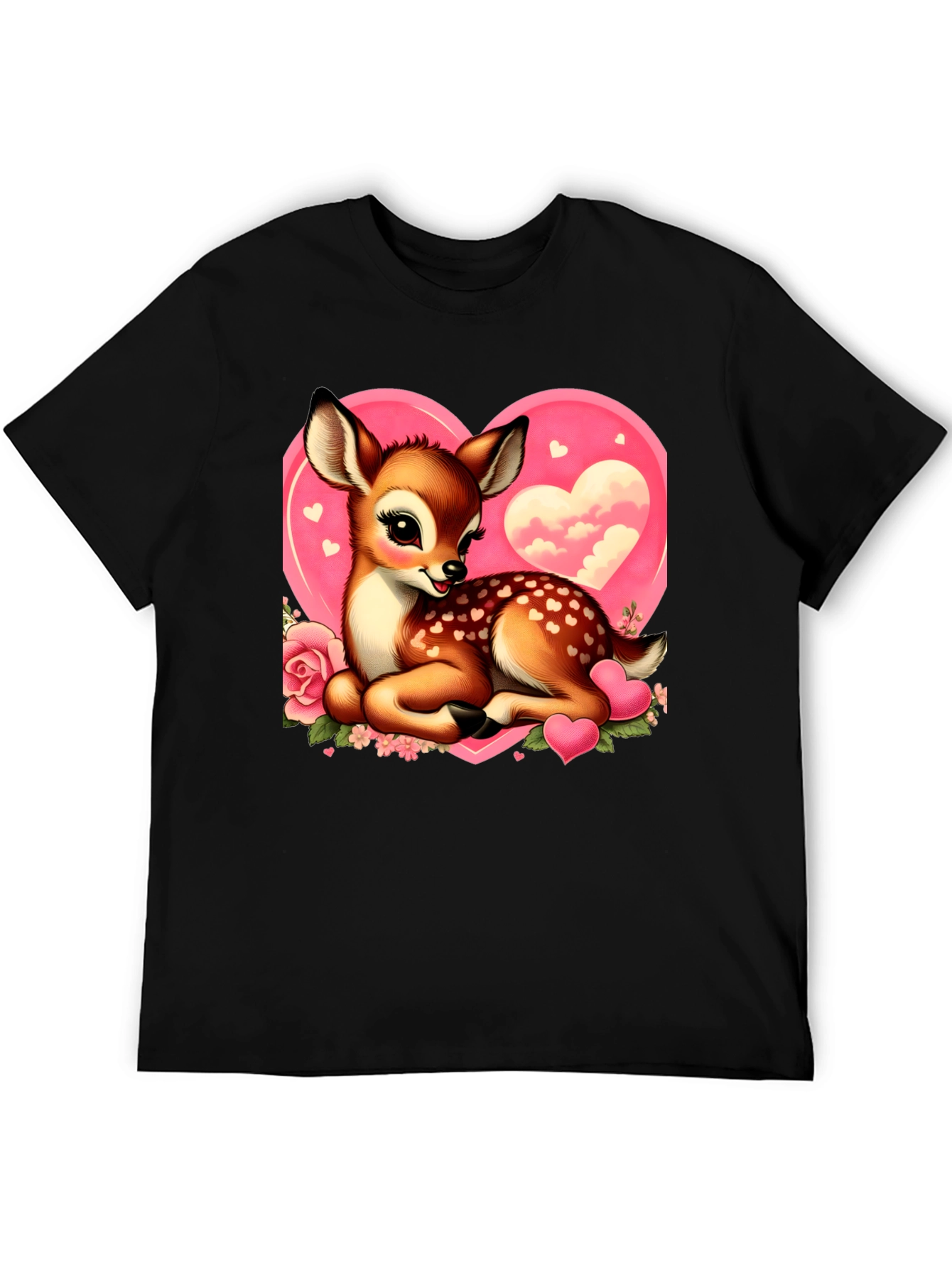 Cute Deer Valentines Day Graphic T-Shirt