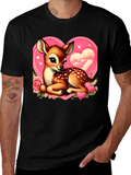 Cute Deer Valentines Day Graphic T-Shirt