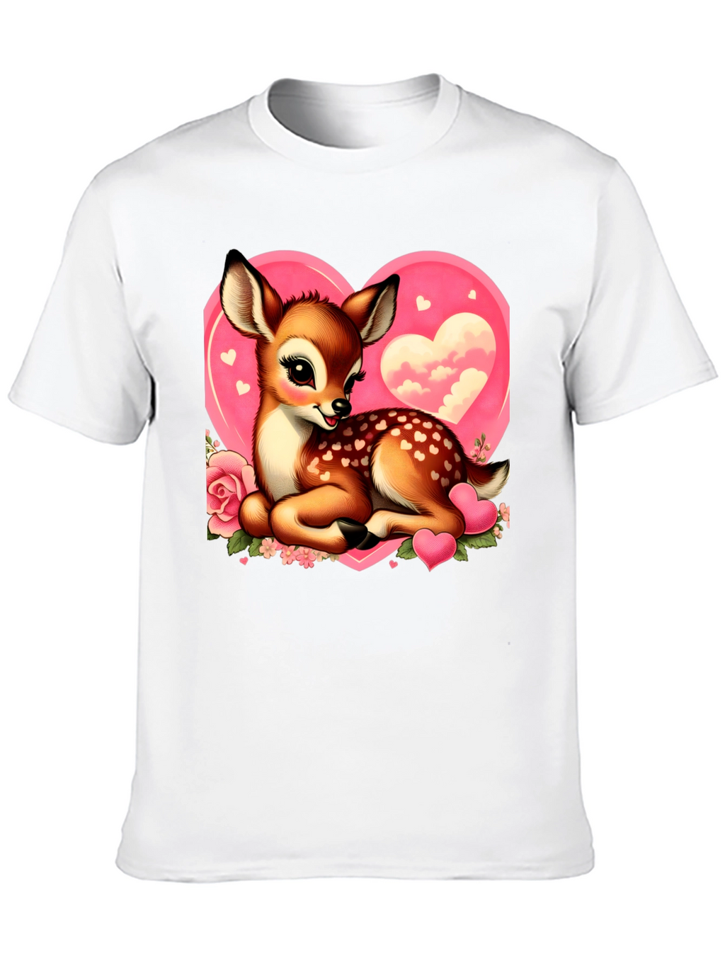 Cute Deer Valentines Day Graphic T-Shirt