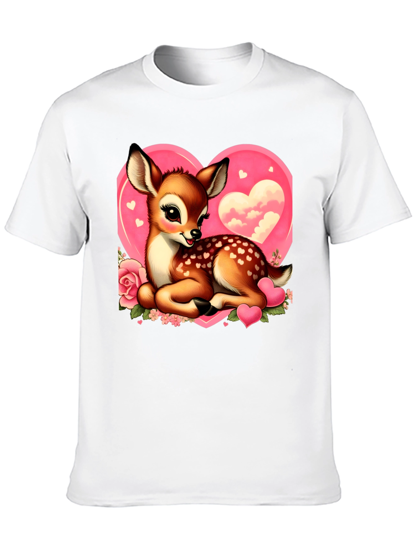 Cute Deer Valentines Day Graphic T-Shirt