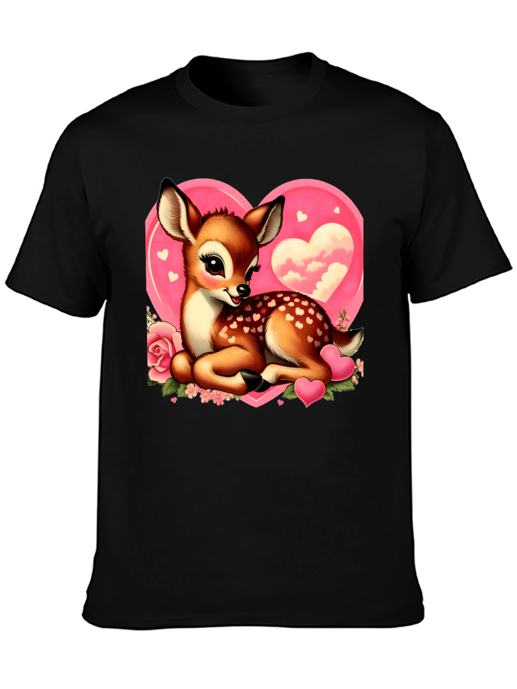 Cute Deer Valentines Day Graphic T-Shirt