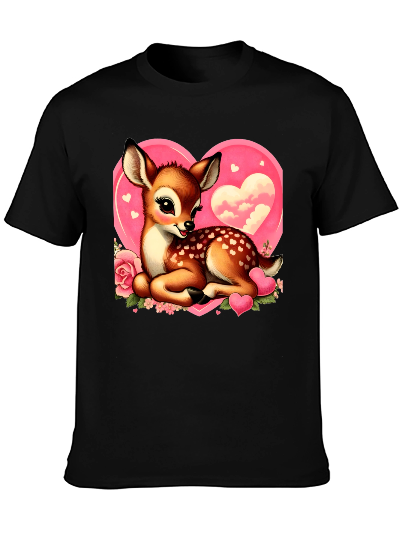 Cute Deer Valentines Day Graphic T-Shirt