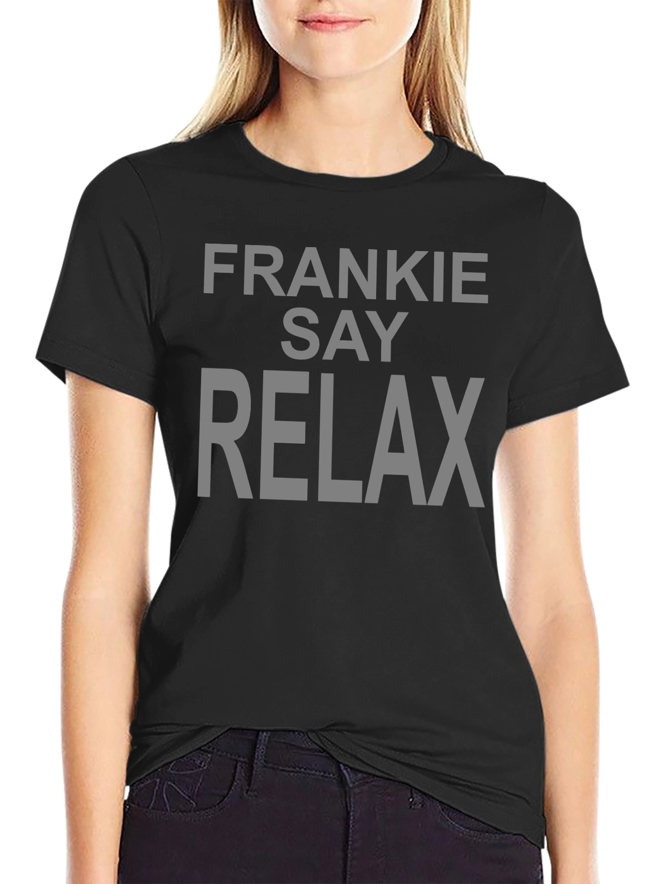 Frankie Say Relax Graphic Tee - Black Cotton T-Shirt