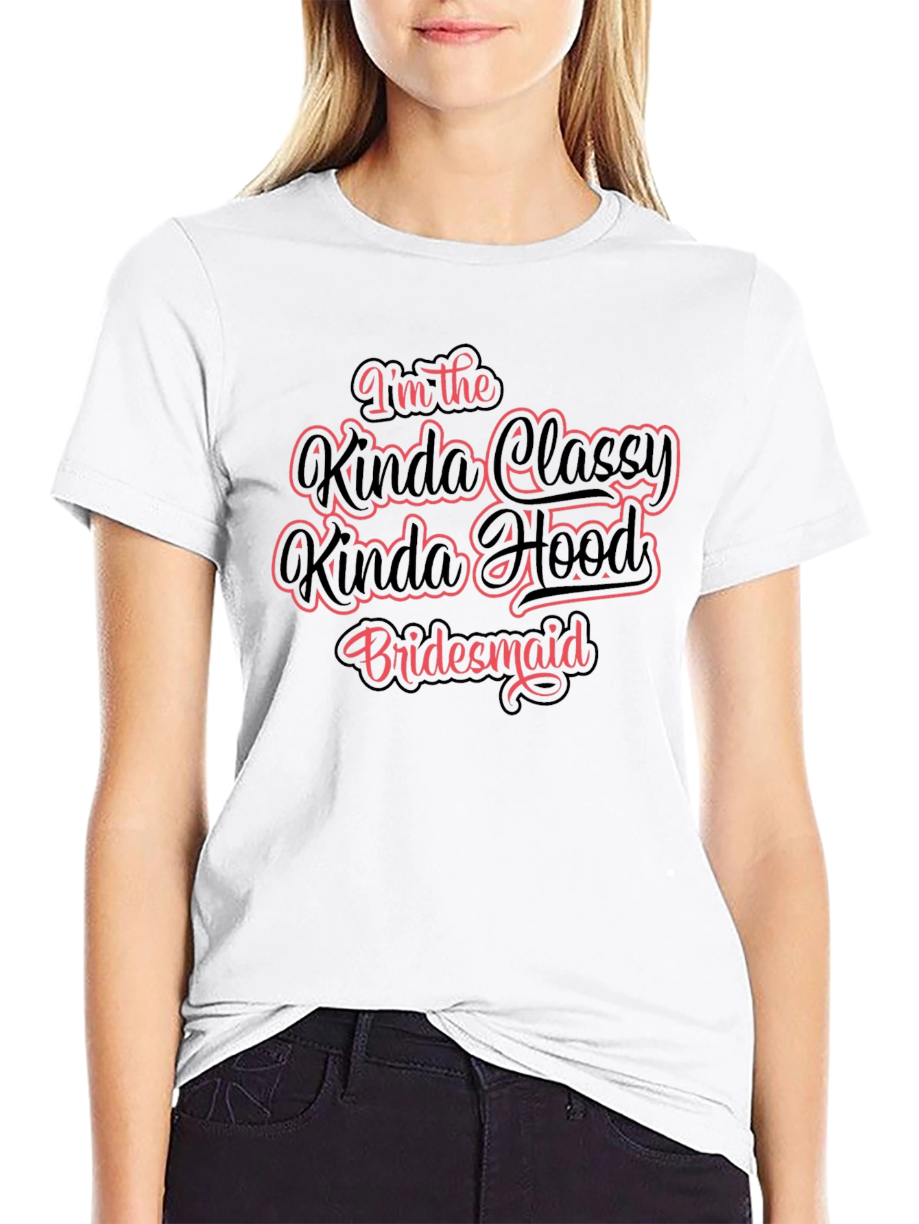 Classy Hood Bridesmaid Black T-Shirt