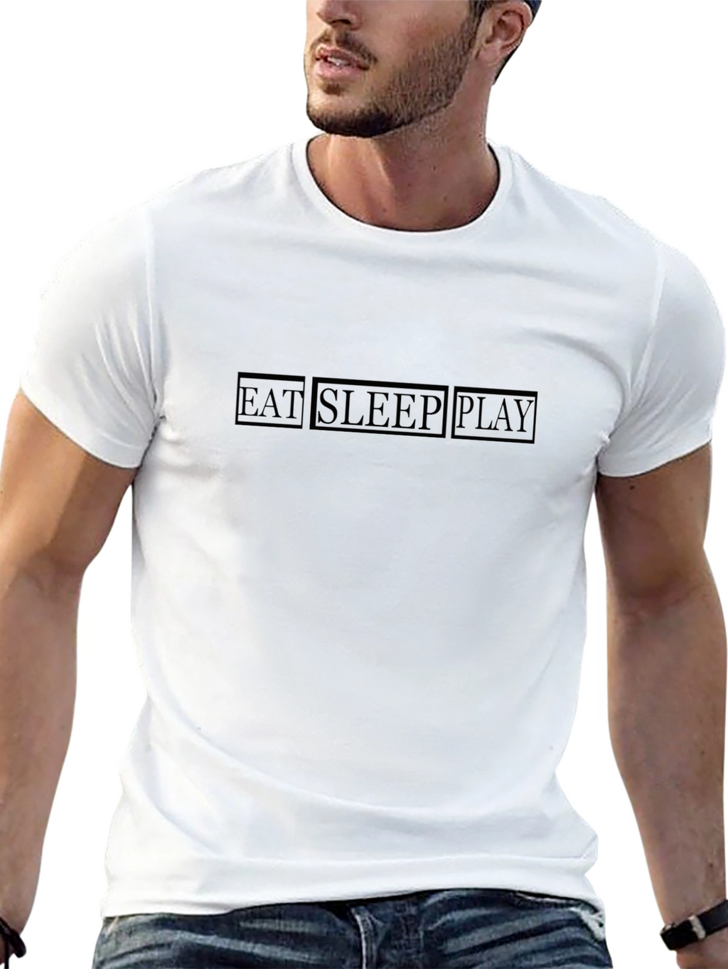 Eat Sleep Play Black Graphic Tee