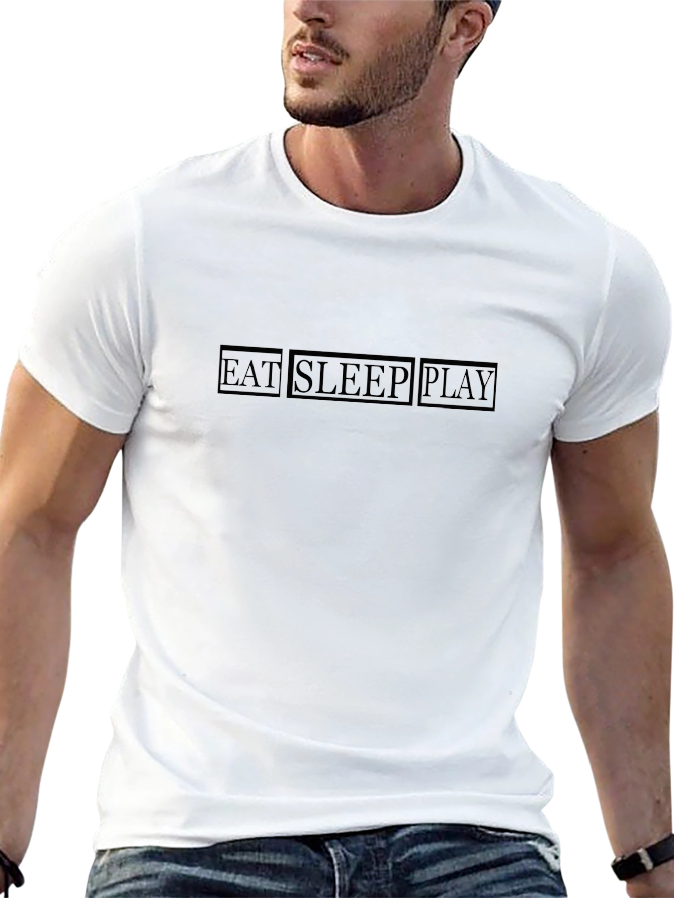 Eat Sleep Play Black Graphic Tee