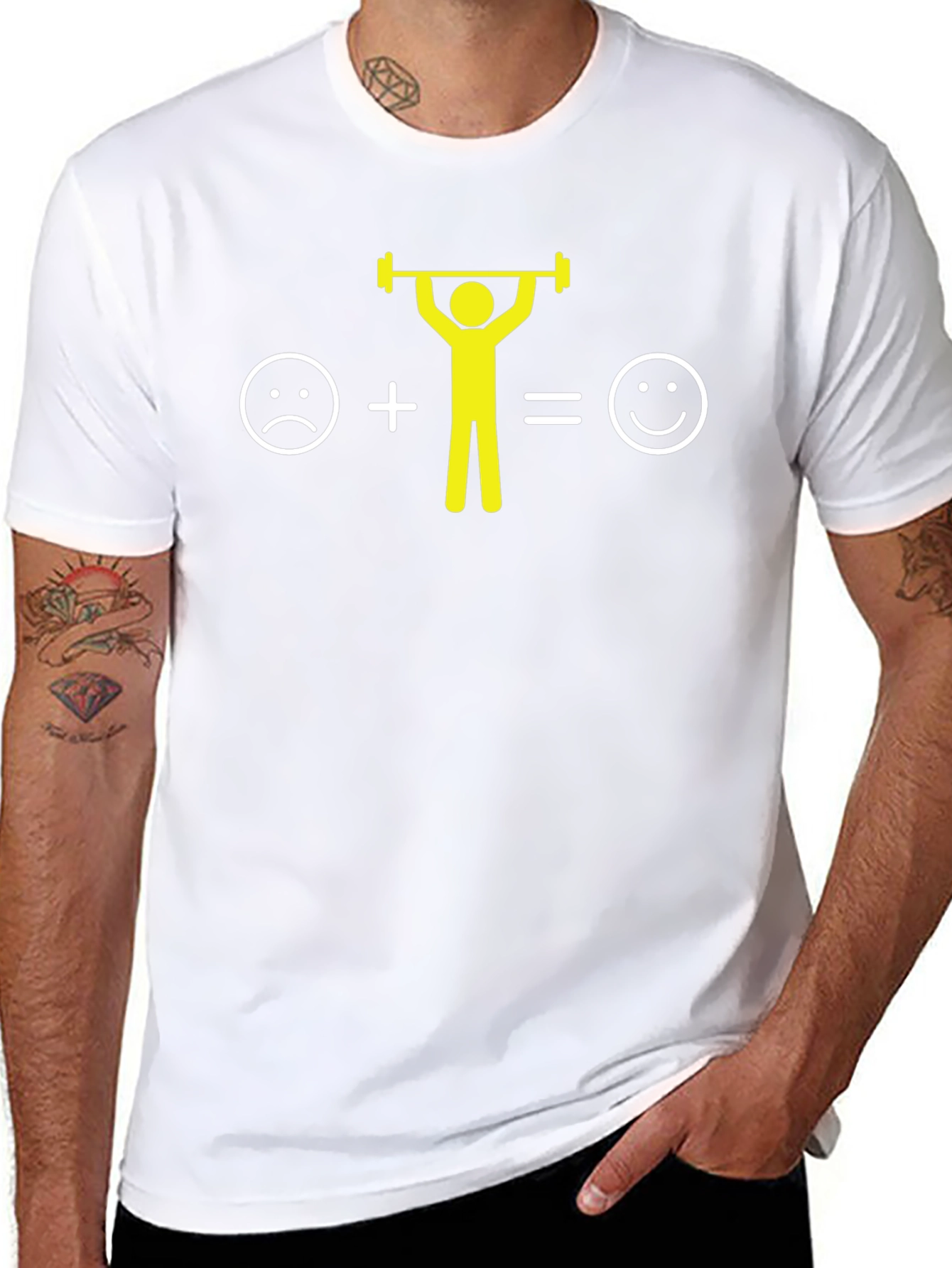Funny Weightlifting T-Shirt: Sad to Happy Equation
