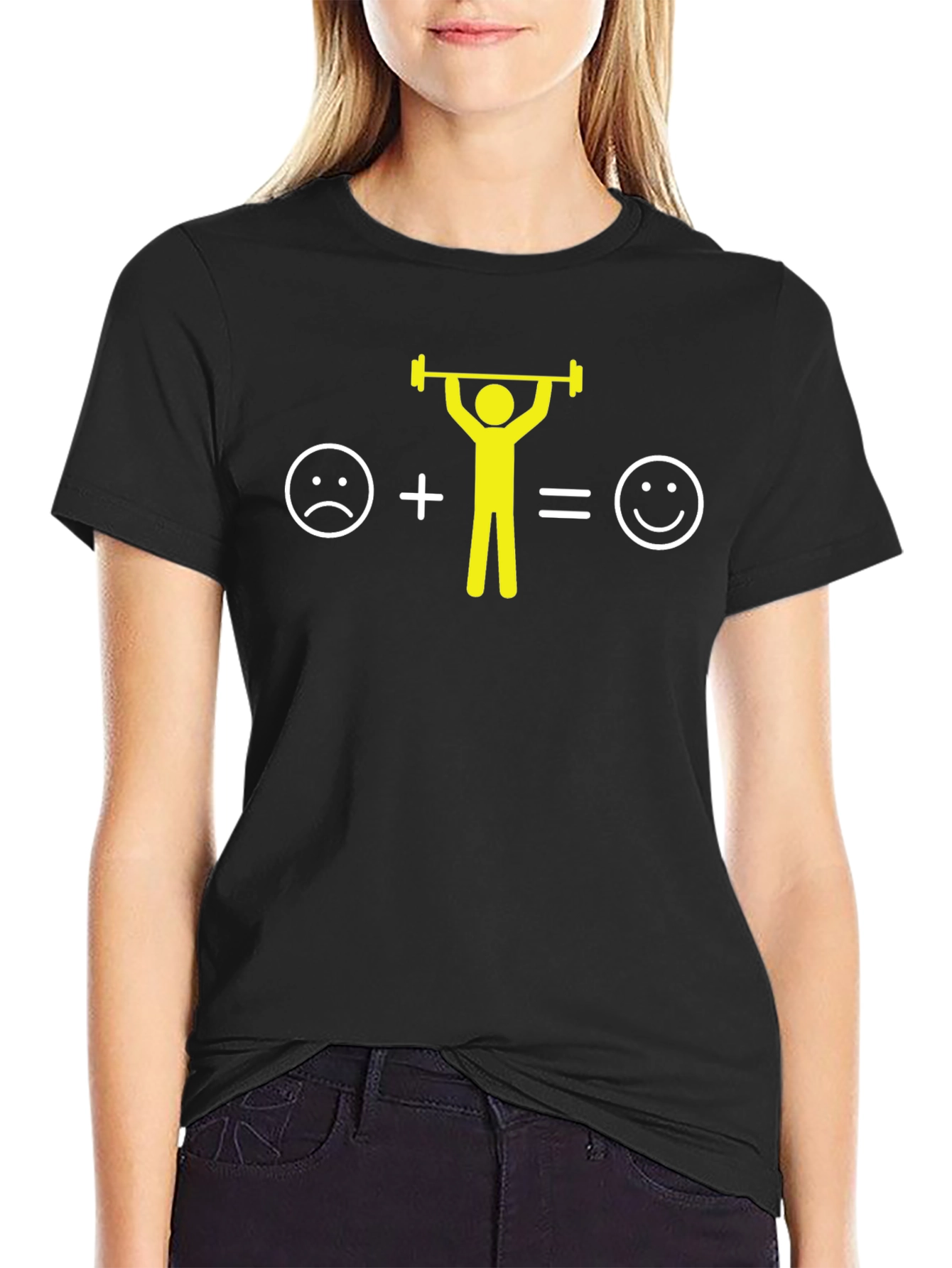 Funny Weightlifting T-Shirt: Sad to Happy Equation