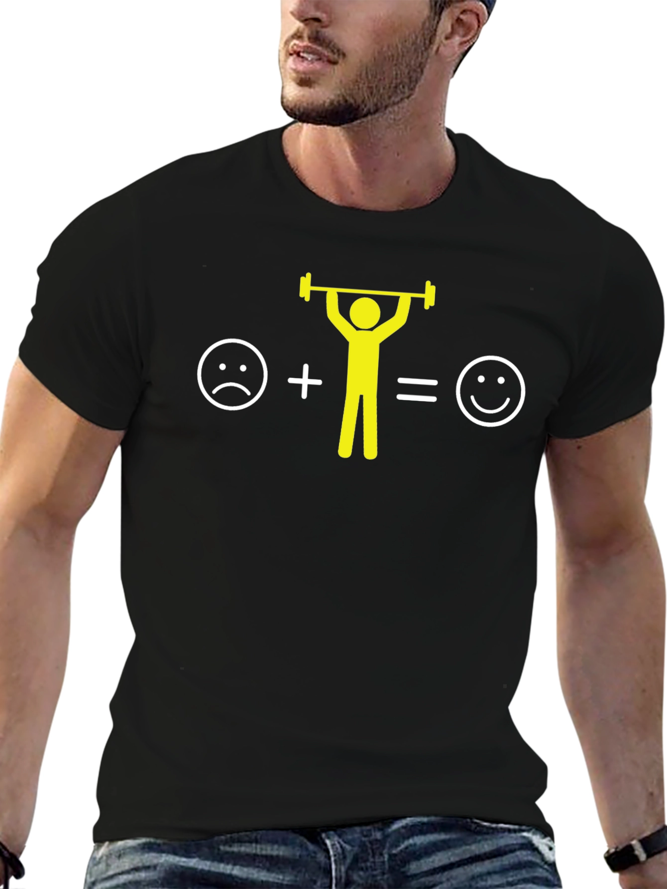 Funny Weightlifting T-Shirt: Sad to Happy Equation