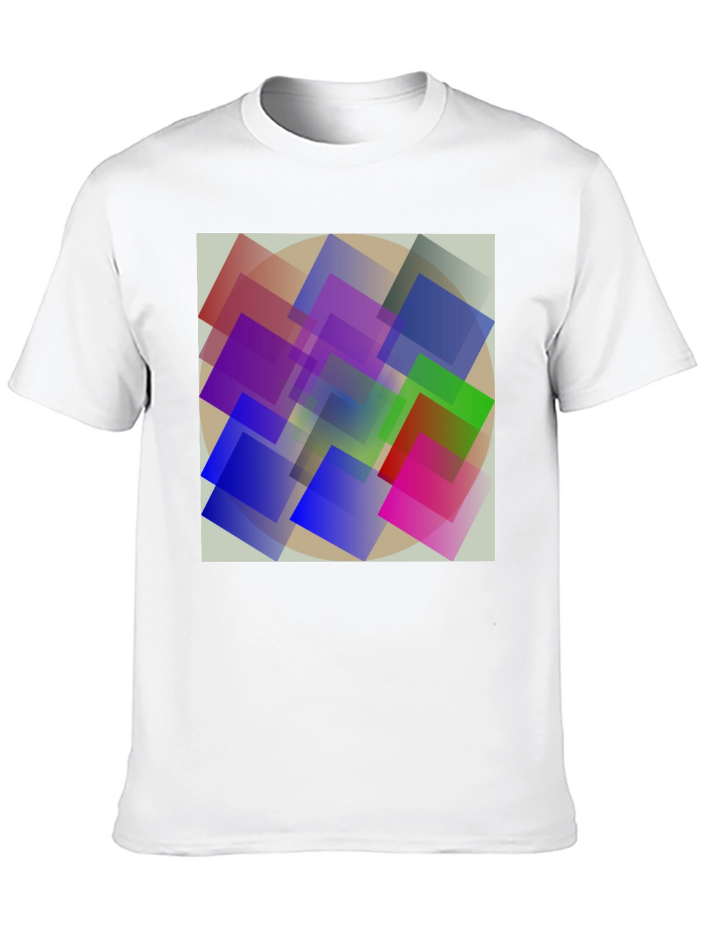 Abstract Geometric Square Design Black T-Shirt
