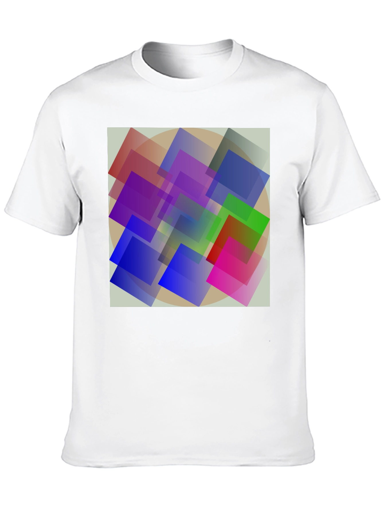 Abstract Geometric Square Design Black T-Shirt