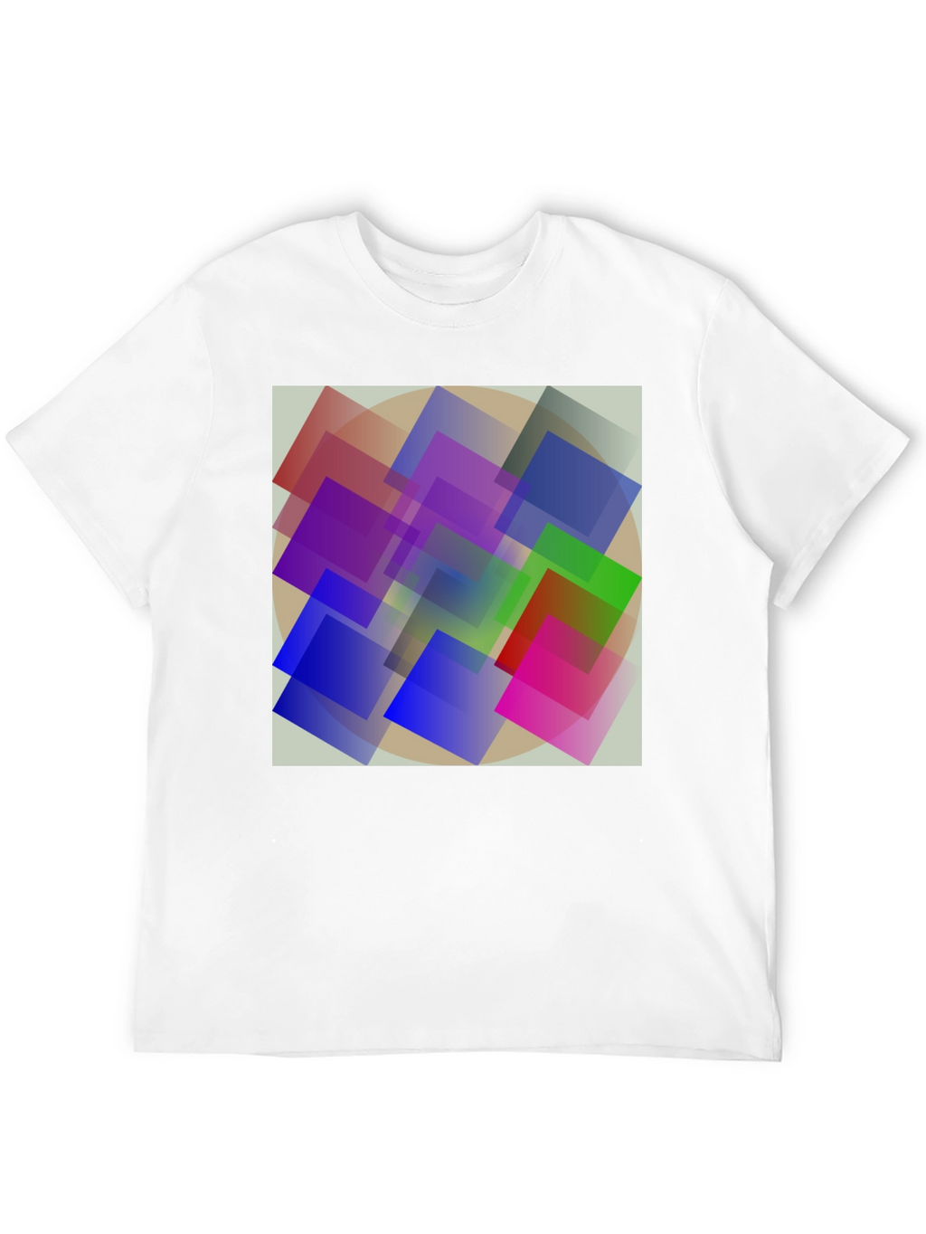 Abstract Geometric Square Design Black T-Shirt