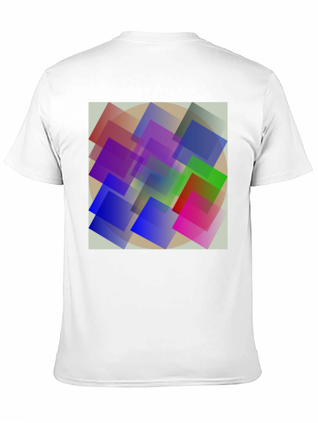 Abstract Geometric Square Design Black T-Shirt