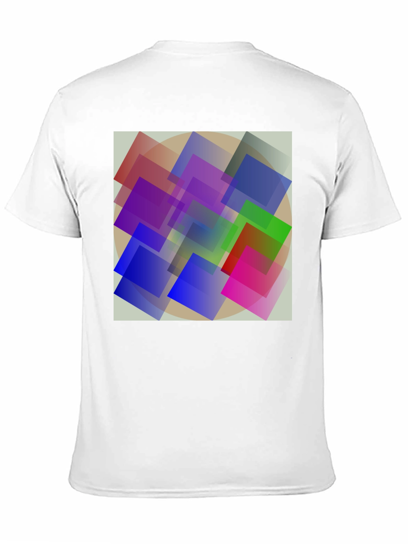 Abstract Geometric Square Design Black T-Shirt