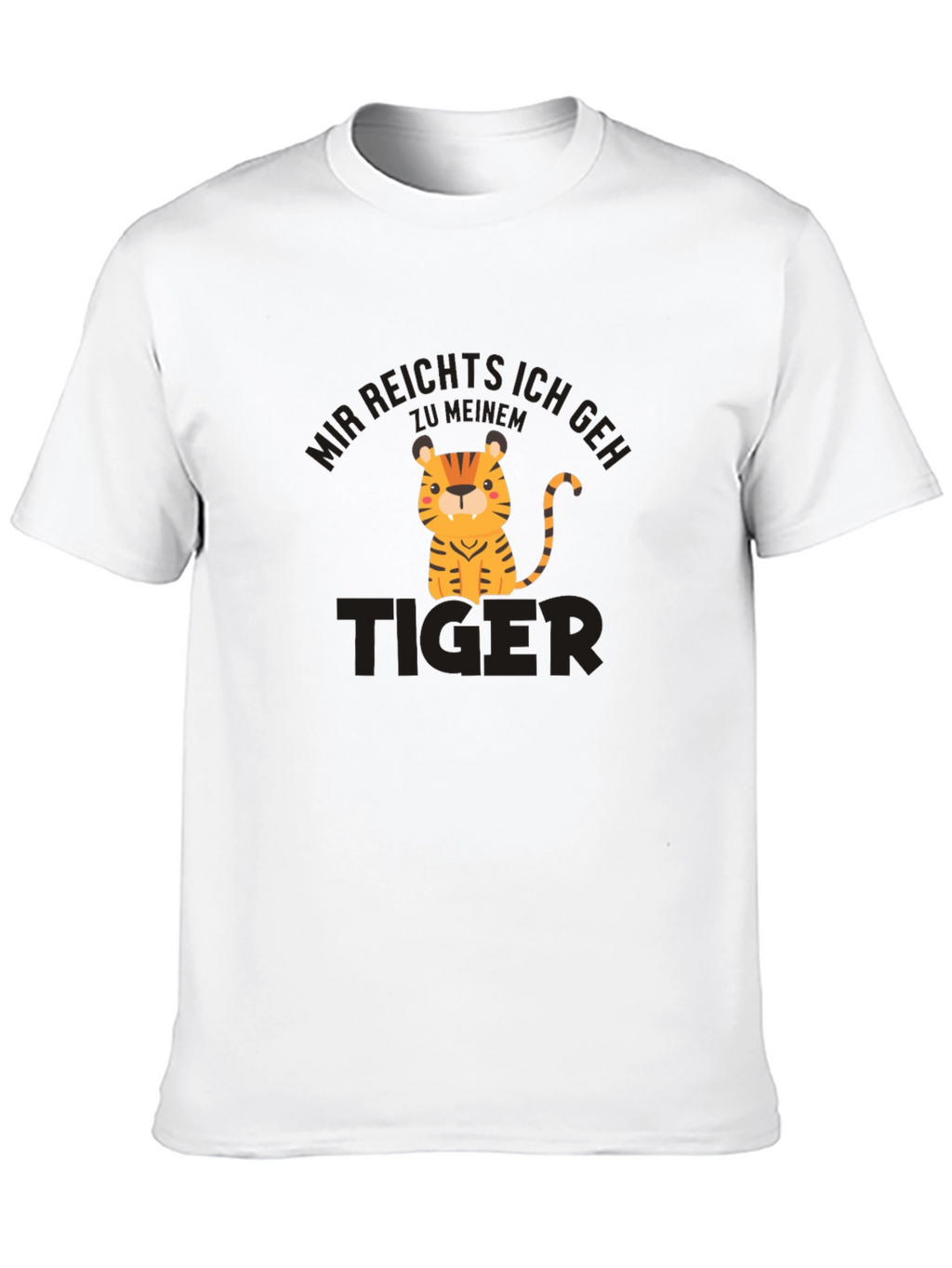 Cartoon Tiger Graphic Black T-Shirt