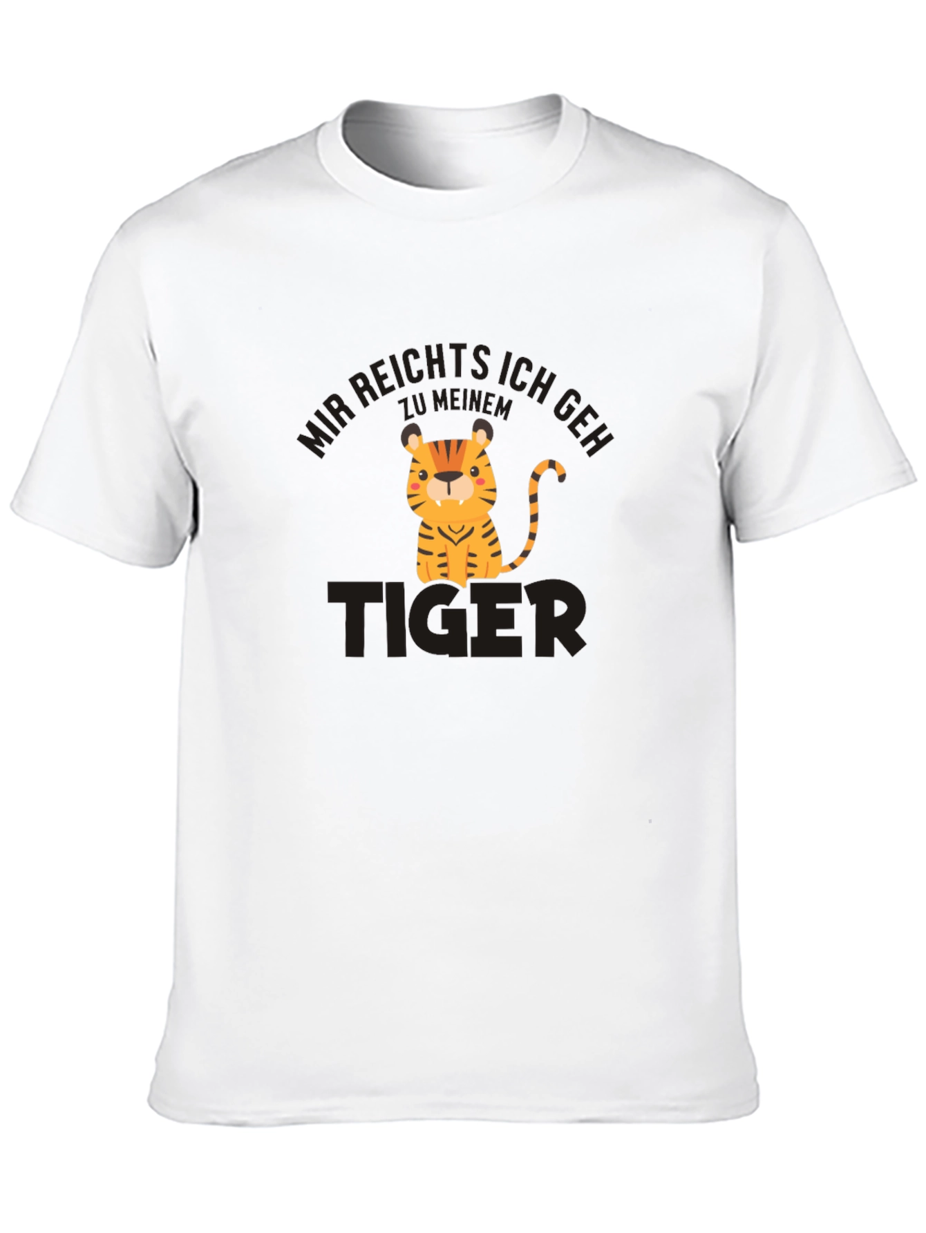 Cartoon Tiger Graphic Black T-Shirt