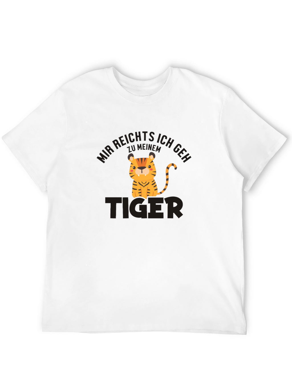 Cartoon Tiger Graphic Black T-Shirt
