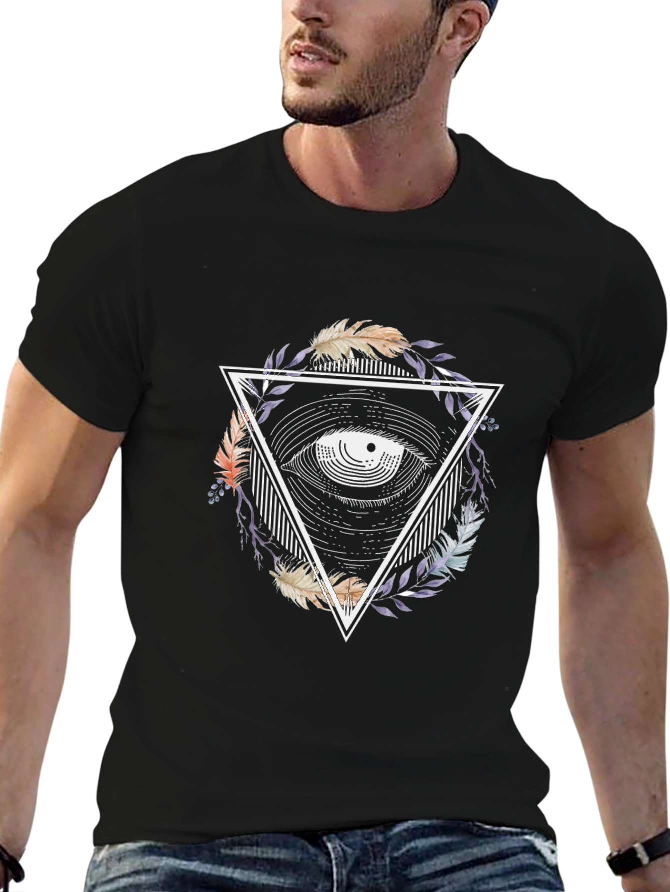 Eye in Triangle Graphic T-Shirt