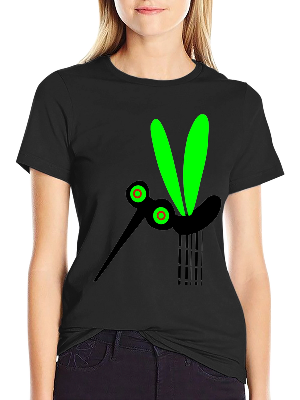 Black T-Shirt with Mosquito Graphic
