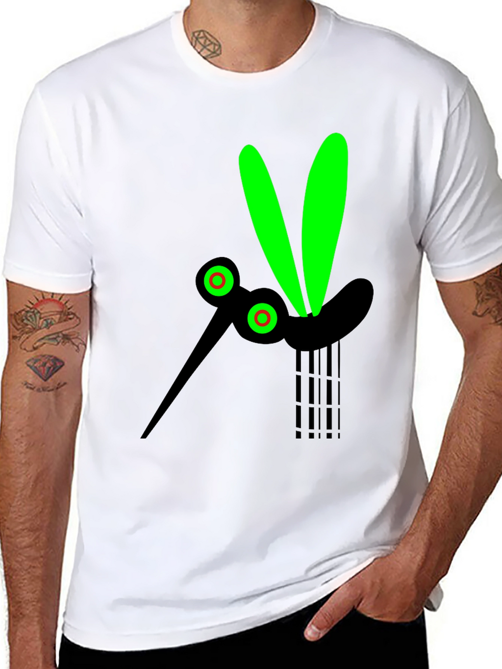 Black T-Shirt with Mosquito Graphic