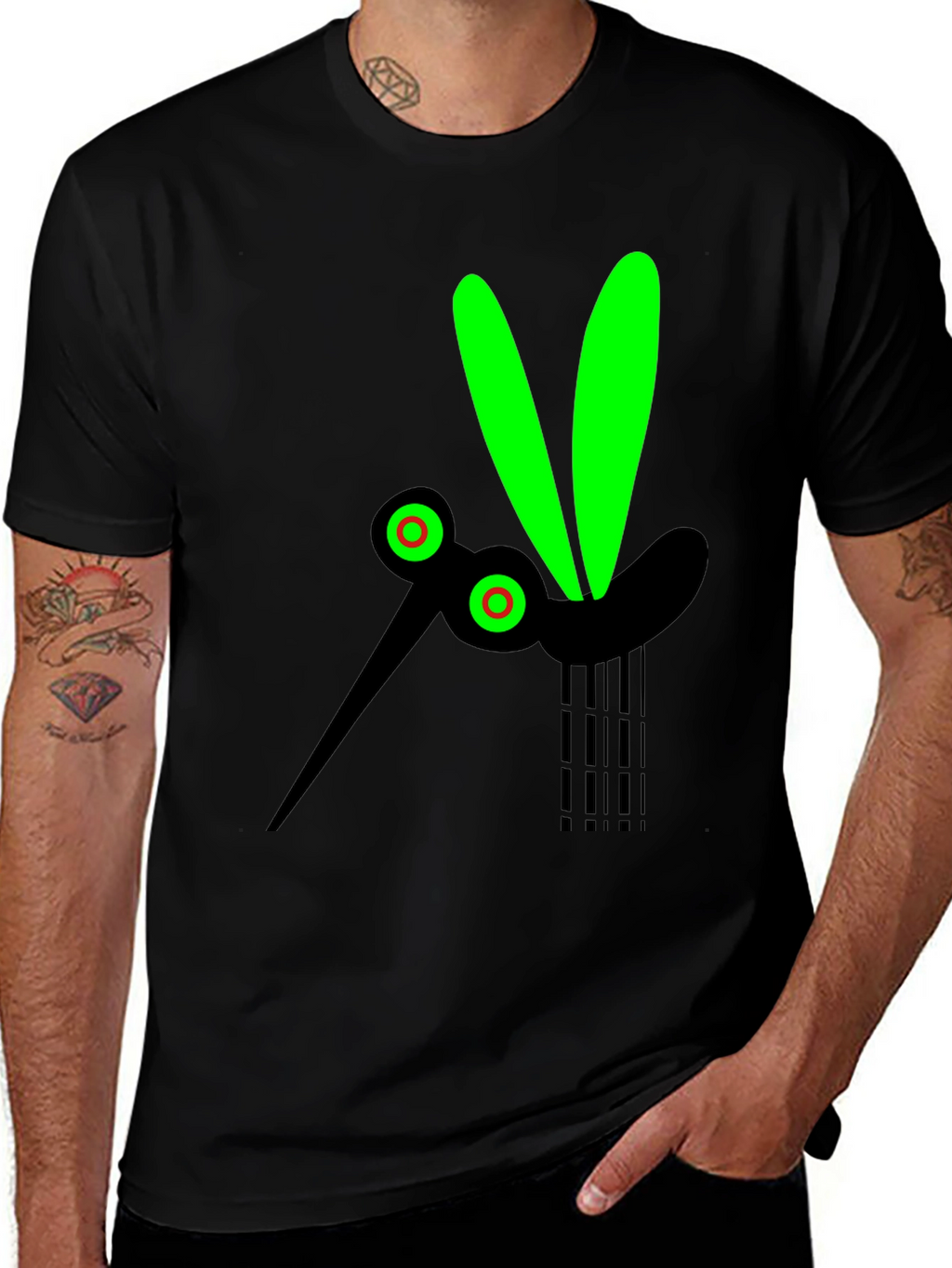 Black T-Shirt with Mosquito Graphic