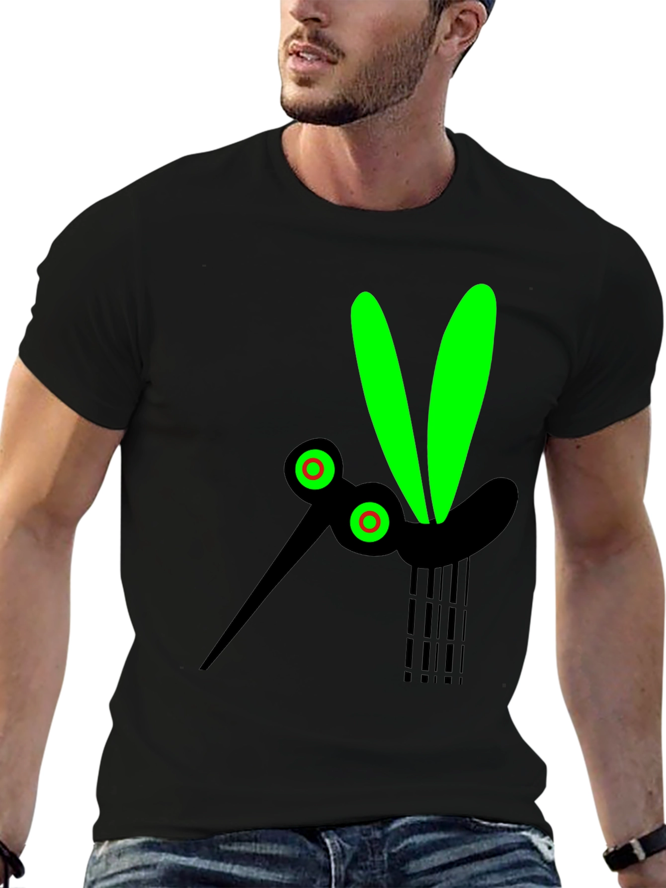 Black T-Shirt with Mosquito Graphic