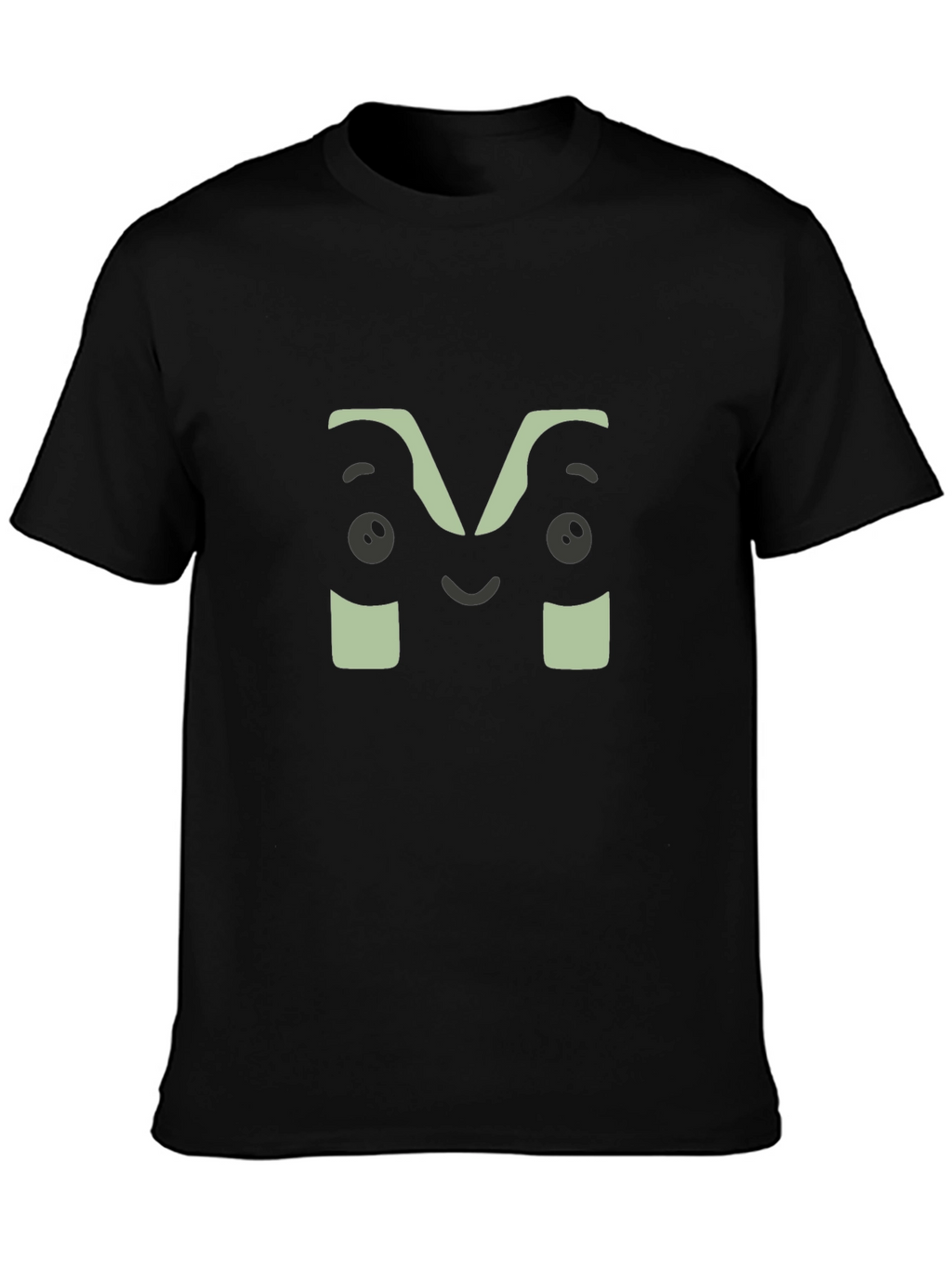 Fun M Face Graphic Black T-Shirt