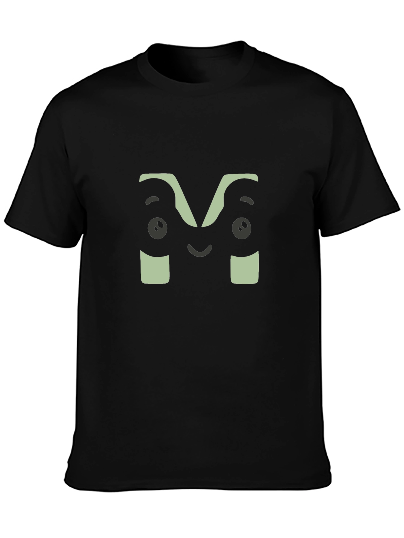 Fun M Face Graphic Black T-Shirt