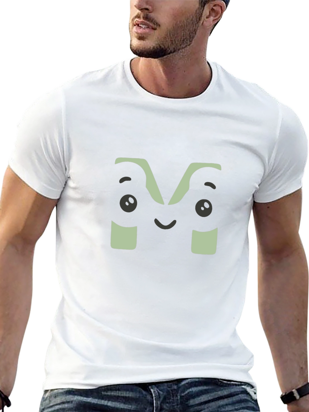 Fun M Face Graphic Black T-Shirt